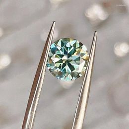 Loose Gemstones Big Sale 2CT Blue-green Moissanite Stone Real Diamond For Ring Color D With Certificate