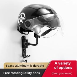 Motorcycle Helmet Rack Wall Mounted Helmets Bracket Display Holder 180 Degree Rotation Storage Hanger for Coats FR2004 240201