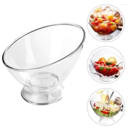 Dinnerware Sets Clear Plastic Dessert Cups Diagonal Salad Bowl Transparent Fruit Sauce Trifle Multi-function Delicate Household