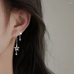 Stud Earrings Fashion Hollow Five-Pointed Star Beaded Asymmetrical Earring For Women Girls Summer 2024