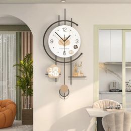 Wall Clocks Large Clock With Big Digits Metal Silent Quartz Modern Art Alarm For Office Living Room