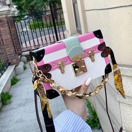 Evening Bags Fashion Scarves Shoulder Bag Woman 2024 Trend Luxury Designer Pu Leather Small Box Messenger High-Grade Elegant Handbag