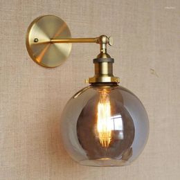 Wall Lamps American Vintage Glass Ball Retro Loft Sconces Bedroom Living Room Hallway Light Fixtures Arandela De Parede