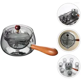 Dinnerware Sets 360 Degree Side Handle Pot Glass Teaware Teapot Water Kettle Handheld Vintage Heating