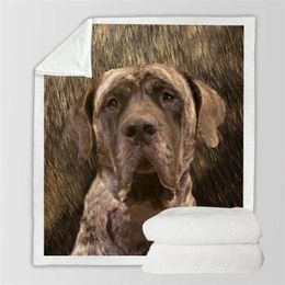 Blankets English Mastiff Cosy Premium Fleece Blanket 3D All Over Printed Sherpa On Bed Home Textiles 01