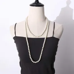 Choker Temperament Luxury Sweet French Vintage Imitation Pearl Sweater Chain Clavicle Korean Style Long Necklace Women