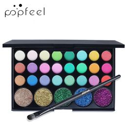 POPFEEL 29 Colours Shimmer Matte Eye Shadow Palette Multi-color Makeup Single Eye Shadow with Brush Makeup Palette Set CXYL240129