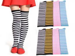 Girls Classic Striped Knee High Socks Lacrosse Long Socks Ladies Thigh High Christmas Halloween Cosplay Wear72299123141783