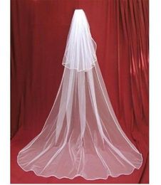 new Veil In Bride Veils Charming Ivorywhite 2 Tier Cathedral Wedding Veil With Comb Lace Purfles Custom 3 Meters7135476