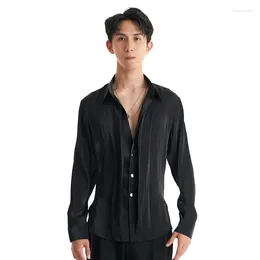 Stage Wear Latin Dance Tops For Men National Standard Adult Training Suit Professional Chacha Rumba Performance DQS15108