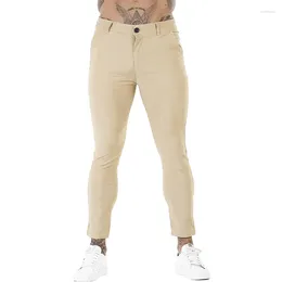 Men's Pants GINGTTO Mens Chino Trousers Skinny Fit Fashion Ankle Length Casual Summer Style Male Clothing Stretchy Soft Fabric 3146