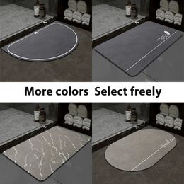 Super Absorbent Curved Bathroom Mat Anti Slip Soft Bath Floor Mats Quick Dry Rug Toilet Door Carpet Washable Home Decoration 240130