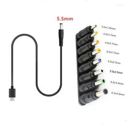 8in1 USB C Type PD To 12V 5.5x2.1mm/ 5.5x2.5mm/3.5/4.0/4.8/5.5/6.0mm Power Supply Cable For Wifi Router LED Light CCTV Camera