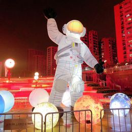 wholesale 8mH (26ft) with blower Giant Inflatable Balloon Astronauts With LED Strip For Stage Event Decoration or Nightclub
