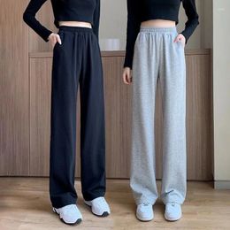 Women's Pants Sports For Women Straight Loose Wide Leg High Waist Casual Sweatpants Black Gray Trousers 2024 Spring Korean Fashion