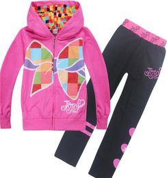 jojo siwa clothes sets 412t Kids Girls zipper hoodies pants Piece sets 110150cm kids designer clothes girls ZSS356221K4216433