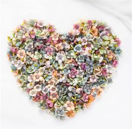 100pcs 2CM Artificial Flower Heads Craft Flowers Small Mini Daisy Wedding Crown Wreath Accessories Decor 240131