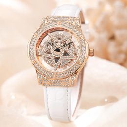 Wristwatches Women's Watch Fashion Wild Creative Design Printed Rose Gold Flower