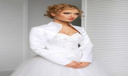 top rated custom made size and Colour wedding jacket satin long sleeves high collar bride accessories bridal bolero shrug wraps3614937