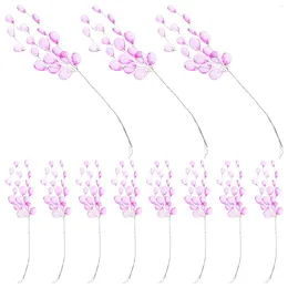 Decorative Flowers 50 Pcs Water Drop Beaded Garland Artificial Acrylic Flower Stems Fake Plant Decors