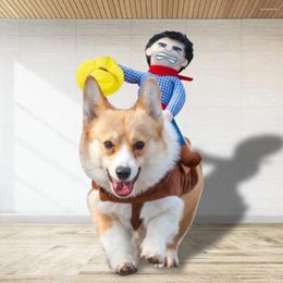 Dog Apparel Funny Pet Costume Lightweight Clothes Cotton Decorative Stylish Creative Cowboy Rider Coat