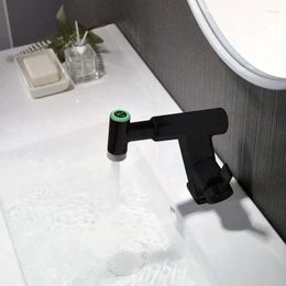 Bathroom Sink Faucets LED 2 Modes Temperature Smart Digital Display Pull-Out Faucet Stream Sprayer Cold Water Mixer Basin