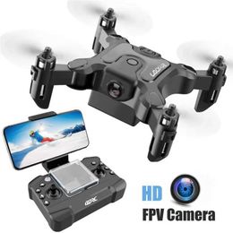 Drones New Mini Drone V2 4K 1080P HD WiFi Camera Fpv Air Pressure Height Maintaining Foldable Four Helicopter RC Drone Childrens Toy Gift S24525