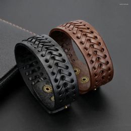 Charm Bracelets Leather Bracelet Woven Porous Design Hand Three-layer Shape Simple And Fashionable Style