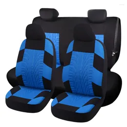 Car Seat Covers Set Universal Fit Most Cars With Tire Track Detail Styling Blue Protector