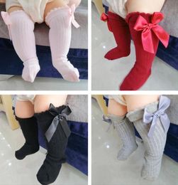 Knee High Socks Girl Long Soft Cotton Lace Baby Stocking Kids sox Meias Princess New Toddlers Girls Big Bow Children Cartoon 5pair7138051