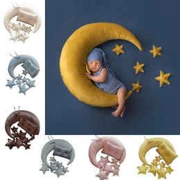 born Pography Props Baby Posing Moon Stars Pillow Square Crescent Pillow Kit Infants Po Shooting Fotografi Accessories 240130