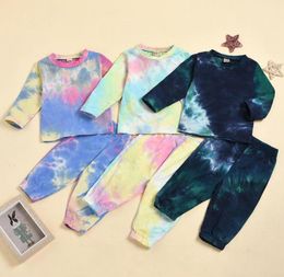 Newborn Baby Boys Clothes Set Tie Dye Print Infant Long Sleeve Sweatshirts TopsPants Toddler Girls Sportwear Clothing58792353517714