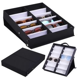 12 Slots Glasses Tray Sunglasses Display Case Eyeglass Organiser Box Eyewear Holder Sunglass Stand Sun Glasses Organiser 240118