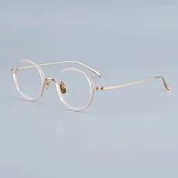 Sunglasses Frames Japanese Brand F.Brandt Pure Titanium Eyeglasses Men Prescription Glasses Original Oval Round Gold Designer Women Eyewear