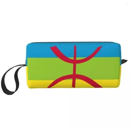 Cosmetic Bags Berber Kabyle Berbers Amazigh Flag Makeup Bag Travel Men Women Toiletry Dopp Kit