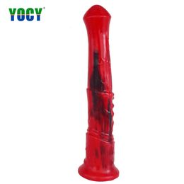 YOCY Liquid Silicone Horse Dildo Huge Animal Dong Butt Plug Erotic Dick Fake Penis Masturbation Anal Plug Suction Cup Sex Toys 240130