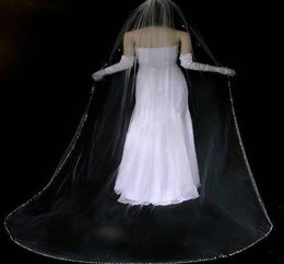 2019 Shining Bling Beaded Rhinestone Wedding Veils Long Chapel Length Bridal Veil Bridal Accessories Wedding Veil with Comb2888766