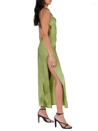 Casual Dresses Women S Summer Sleeveless Long Off Shoulder Split Wrapped Maxi Dress Club Streetwear