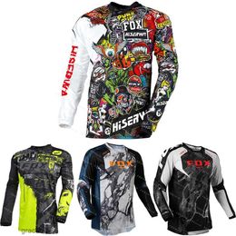 Men's T-shirts Long Sleeve Motocross Shirt Mtb Downhill Jersey Bat Fox Mountain Enduro Bike Clothing Quick Drying Cycling Jer6