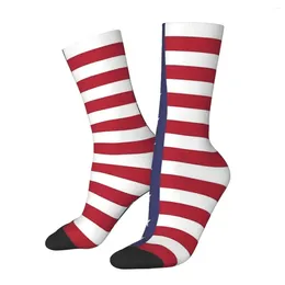 Men's Socks All Seasons Crew Stockings US Flag Harajuku Fashion Hip Hop Long Accessories For Men Women Birthday Present