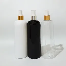 Storage Bottles 15pcs 500ml Empty Makeup Setting Spray Pump Plastic Bottle With Gold Aluminium Collar 500cc Perfume Cosmetic PET Container
