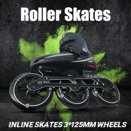 Inline Roller Skates 125mm Shoes With Wheels Professional Aldult Speed 3 Wheel for Skating Sneakers 35-46 Skate Roll 240127