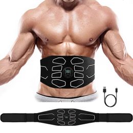 Abs Muscle Stimulator EMS Abdominal Toning Belt ABS Stimulator Toner Electric Weight Loss USB Rechargeable Fitness Equiment 240123