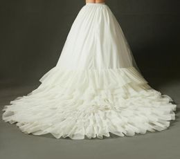 High Quality Ivory Back Train for Bridal Wedding Dress Elastic Waist Petticoat Ruffles Cathedral Long Tail Gown Accessory 7003569