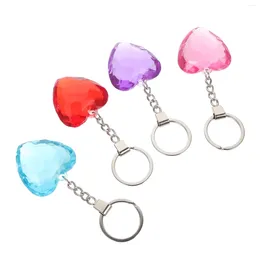 Keychains Heart Shape Acrylic Beautiful Key Rings Pendants Chain Bag Car Hanging