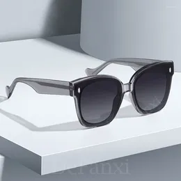 Sunglasses Large Square Polarised For Women 2024 Luxury Designer Travel Driving Female Sun Glasses UV400 Rivets Black Shades