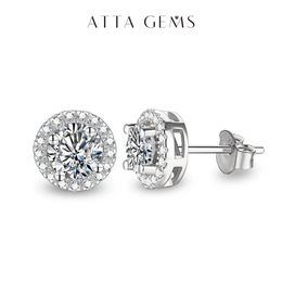 Round Cut 3.0CT Diamond Test Passed Rhodium Plated 925 Silver D Colour Earrings Jewellery Girlfriend Gift 240131