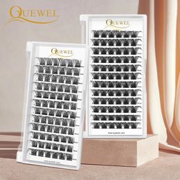 Quewel 72 Eyelash Clusters Segment Eyelashes Extension DIY Fake Lash 14D-28D Russian Volume Lashes Faux Mink Handmade Thick 240119