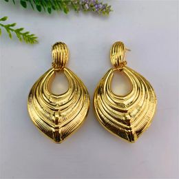 EMMA Sell Italian Gold Colour Earring Geometric Statement Big Drop Female Oversize Bold Jewellery Accessory 240130