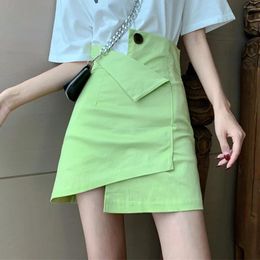 Skirts Lrregular Women's Summer 2024 Korean Version Of The High Waist Bag Hip All-match Thin A-line Skirt